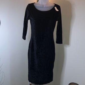 Black velvet bodycon dress